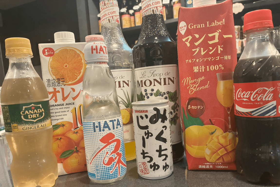 豊富なソフトドリンク
