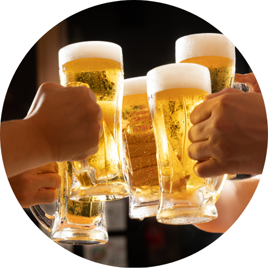 ビールで乾杯
